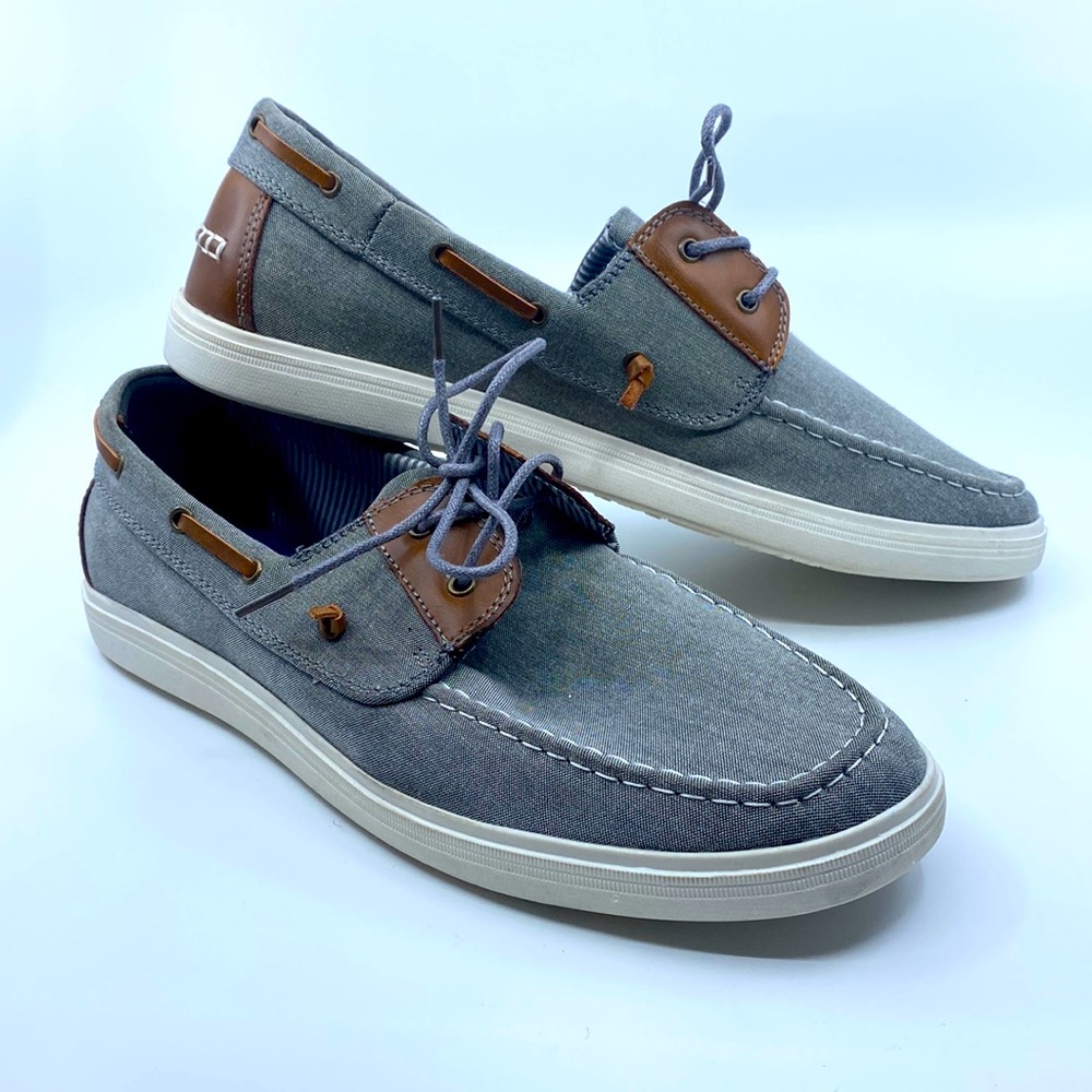 Globalwin Mens Size 10.5 Boat Shoes M1803-1 Lace Up Textile Loafers Leather